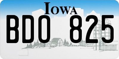 IA license plate BDO825
