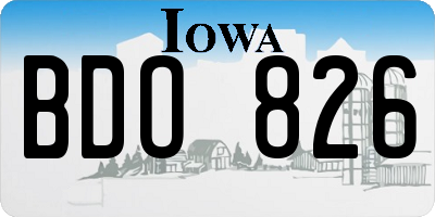 IA license plate BDO826
