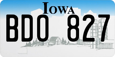IA license plate BDO827