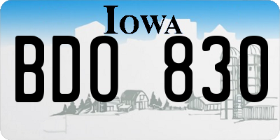 IA license plate BDO830