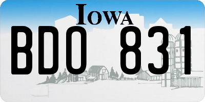 IA license plate BDO831