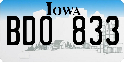 IA license plate BDO833