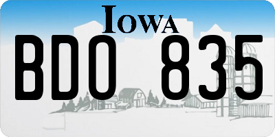IA license plate BDO835