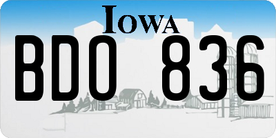 IA license plate BDO836