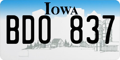 IA license plate BDO837