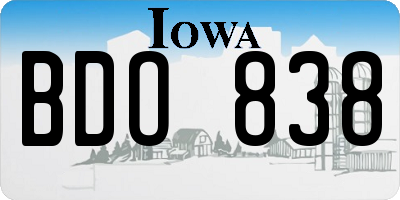 IA license plate BDO838