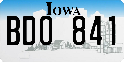 IA license plate BDO841