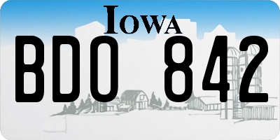 IA license plate BDO842