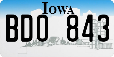 IA license plate BDO843