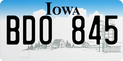 IA license plate BDO845