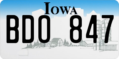 IA license plate BDO847