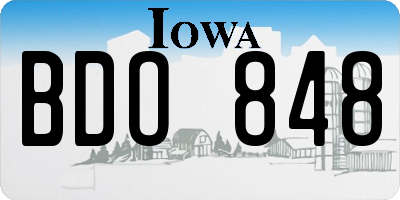 IA license plate BDO848