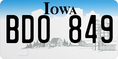 IA license plate BDO849