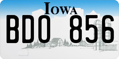 IA license plate BDO856