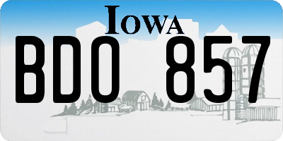 IA license plate BDO857