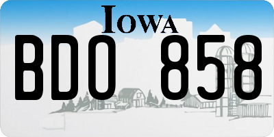 IA license plate BDO858