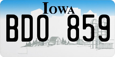 IA license plate BDO859