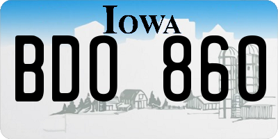 IA license plate BDO860