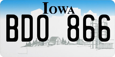 IA license plate BDO866