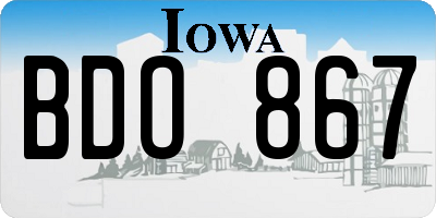 IA license plate BDO867