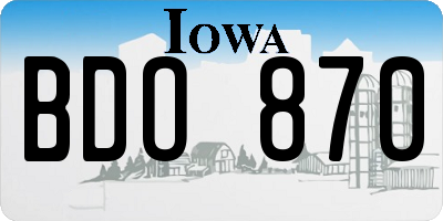 IA license plate BDO870