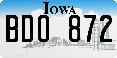 IA license plate BDO872