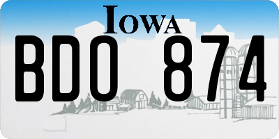 IA license plate BDO874