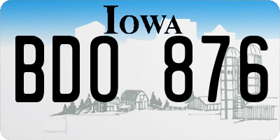 IA license plate BDO876