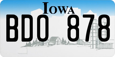 IA license plate BDO878