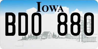 IA license plate BDO880