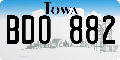 IA license plate BDO882
