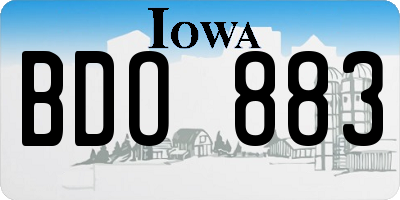 IA license plate BDO883