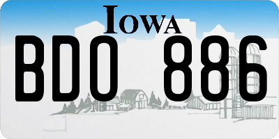 IA license plate BDO886