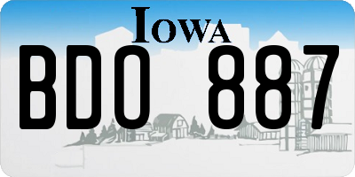 IA license plate BDO887