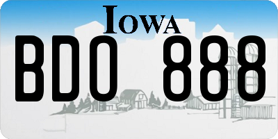 IA license plate BDO888