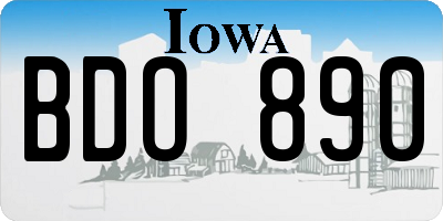 IA license plate BDO890