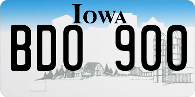 IA license plate BDO900