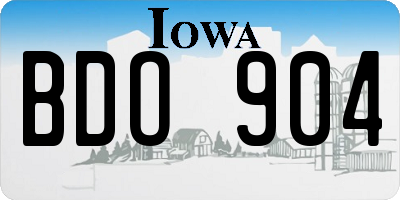 IA license plate BDO904