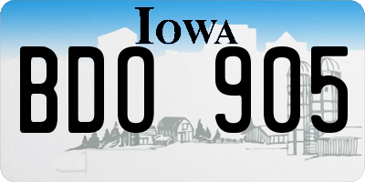 IA license plate BDO905