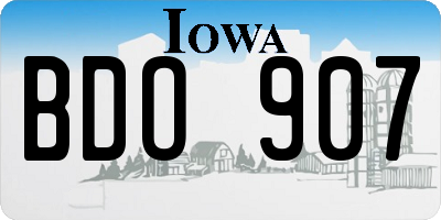 IA license plate BDO907