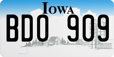 IA license plate BDO909