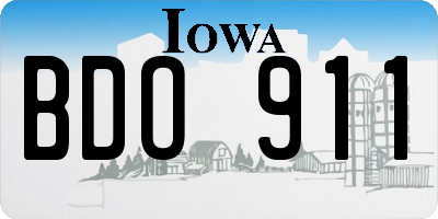 IA license plate BDO911