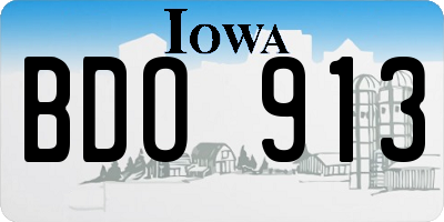 IA license plate BDO913