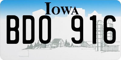 IA license plate BDO916