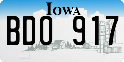 IA license plate BDO917