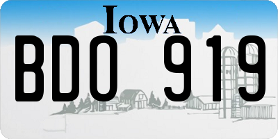 IA license plate BDO919
