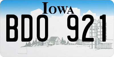 IA license plate BDO921