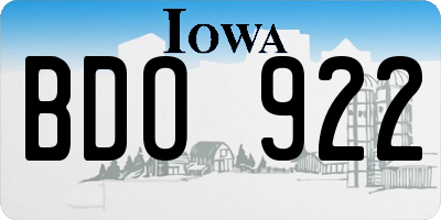 IA license plate BDO922