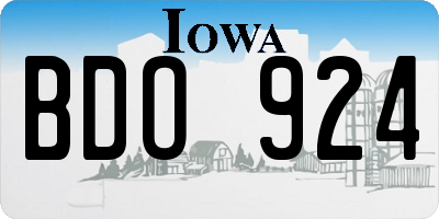 IA license plate BDO924