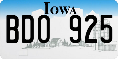 IA license plate BDO925